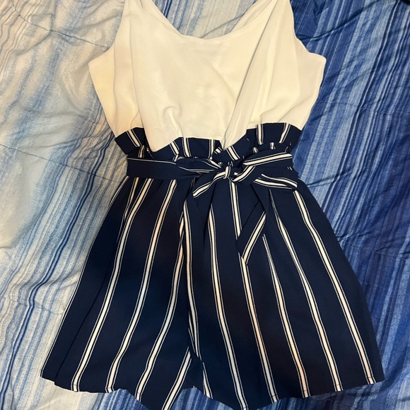 Blue Striped Romper - Picture 2 of 5